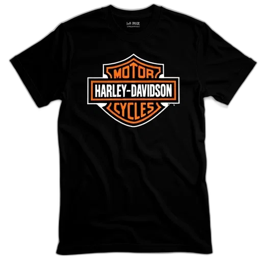 black, t-shirt, harley-davidson, logo transparent PNG cut-out