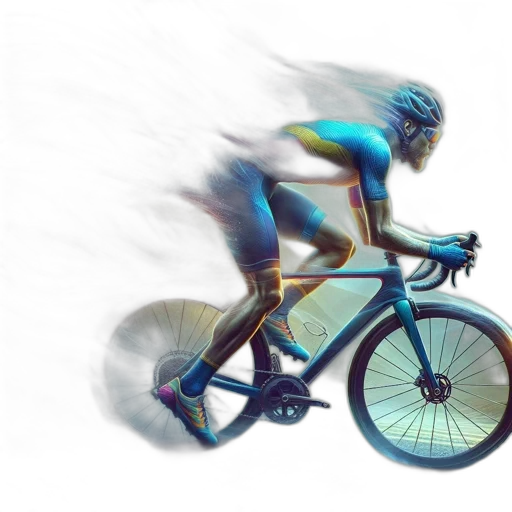 3d render, photorealistic, athlete, rides transparent PNG cut-out