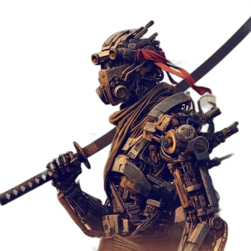 robot, weapon, sword, staff transparent PNG cut-out