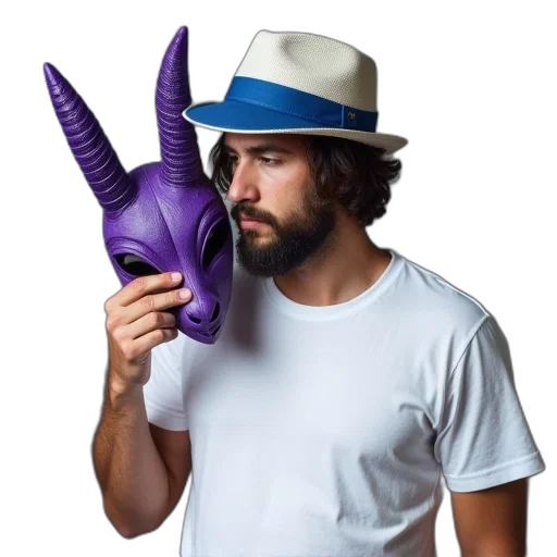 hat, mask, weapon, staff transparent PNG cut-out