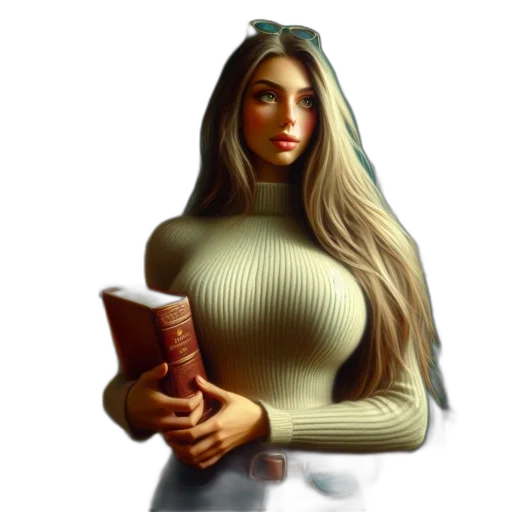 dress, jewelry, staff, face transparent PNG cut-out