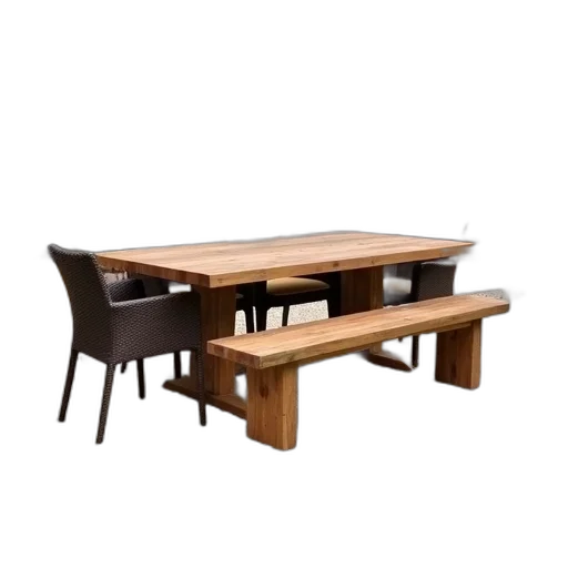 furniture, 3d render, wooden, dining transparent PNG cut-out