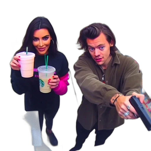bottle, vaporwave, neon lights, two transparent PNG cut-out