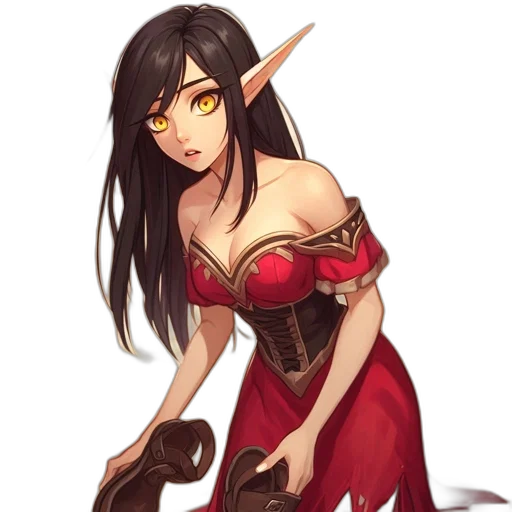staff, dragon, dress, fantasy art transparent PNG cut-out