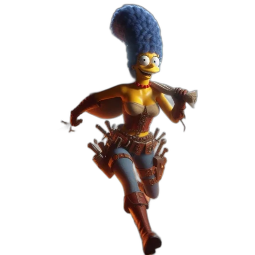 crown, dress, creature, staff transparent PNG cut-out