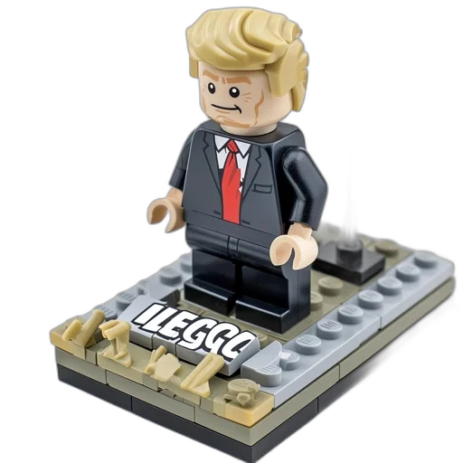 3d render, lego, political, figure transparent PNG cut-out