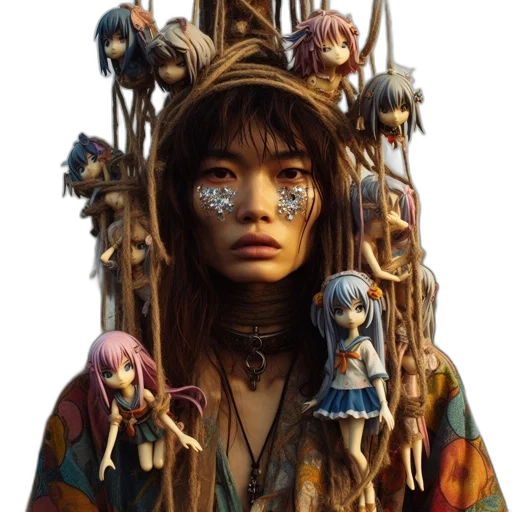 mask, jewelry, face, hair transparent PNG cut-out