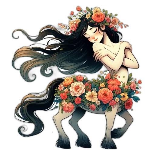 creature, crown, flower, animal transparent PNG cut-out
