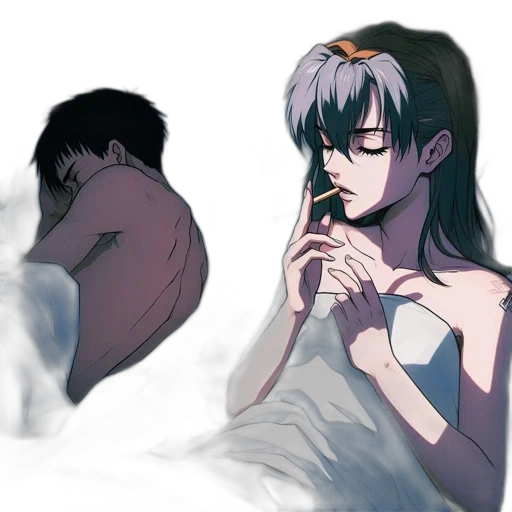 anime, concept art, watercolor, vaporwave transparent PNG cut-out