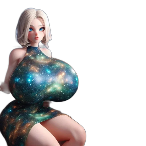 dress, robot, concept art, 3d render transparent PNG cut-out