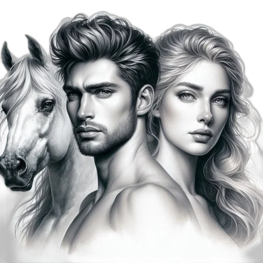 hair, photorealistic, fantasy art, pencil sketch transparent PNG cut-out