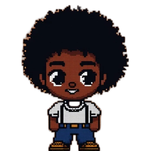 face, hair, pixel art, cartoon transparent PNG cut-out