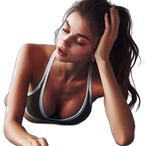 jewelry, face, hair, photorealistic transparent PNG cut-out