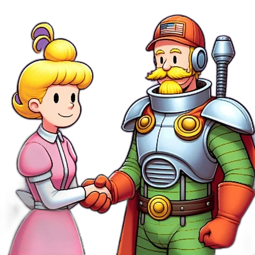 robot, staff, concept art, pixel art transparent PNG cut-out