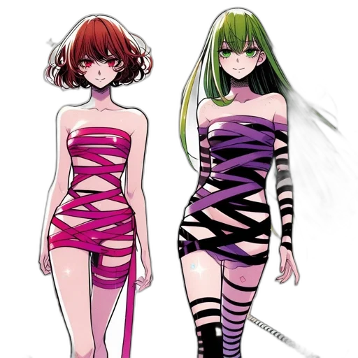 dress, concept art, anime, cyberpunk transparent PNG cut-out