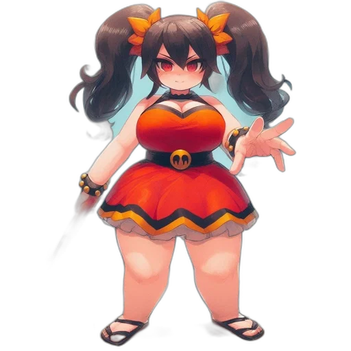dress, staff, weapon, creature transparent PNG cut-out