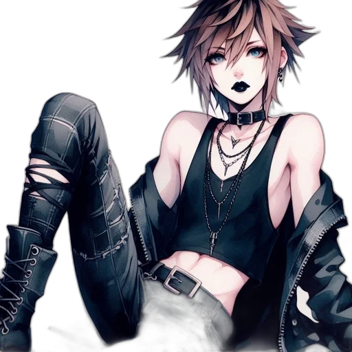 concept art, cyberpunk, pixel art, anime transparent PNG cut-out
