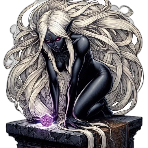 hair, comic book art, fantasy art, concept art transparent PNG cut-out