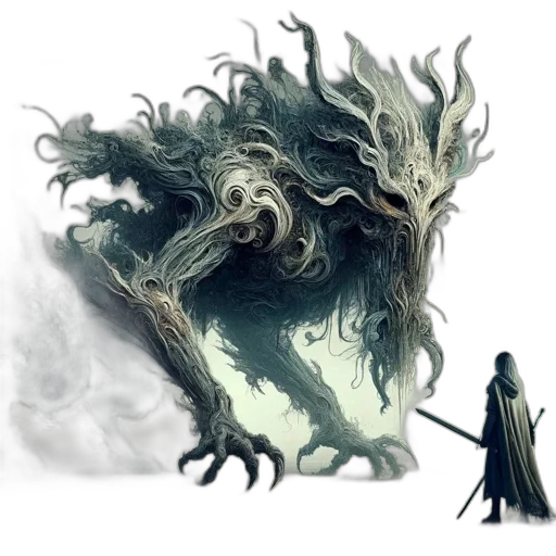 dragon, creature, tree, staff transparent PNG cut-out