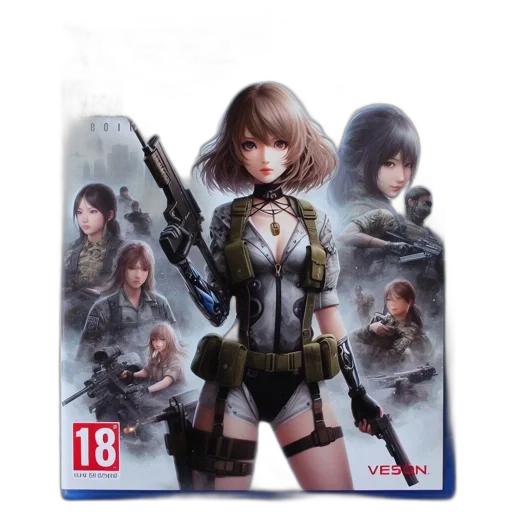 weapon, concept art, 3d render, female transparent PNG cut-out