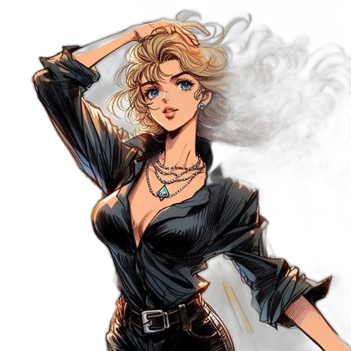 jacket, comic book art, cartoon, fantasy art transparent PNG cut-out