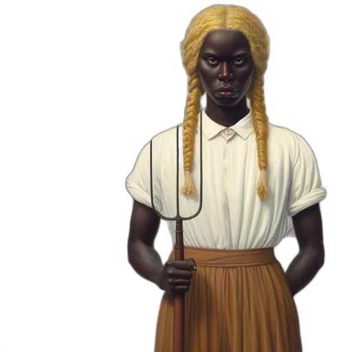 dress, staff, face, hair transparent PNG cut-out