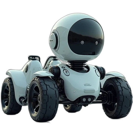 robot, car, 3d render, concept art transparent PNG cut-out