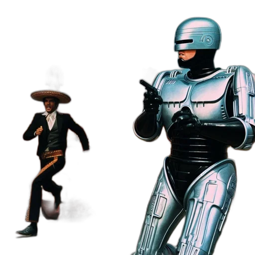 robot, concept art, 3d render, comic book art transparent PNG cut-out