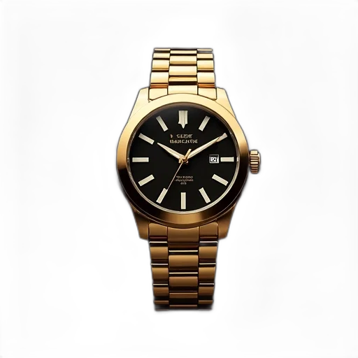 jewelry, golden, gold, wristwatch transparent PNG cut-out