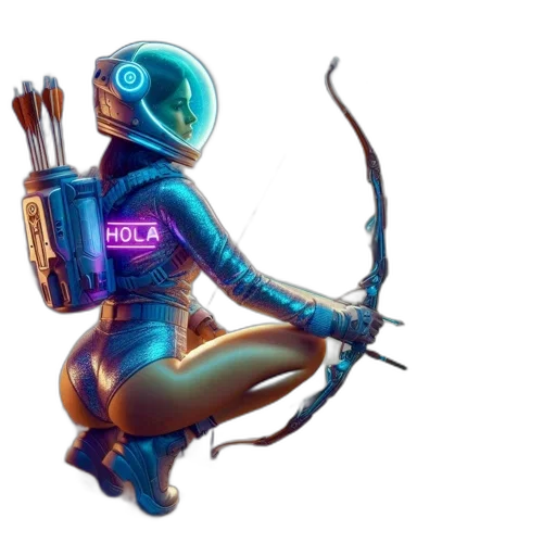 robot, weapon, staff, cyberpunk transparent PNG cut-out