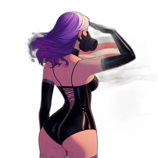 dress, mask, jacket, hair transparent PNG cut-out
