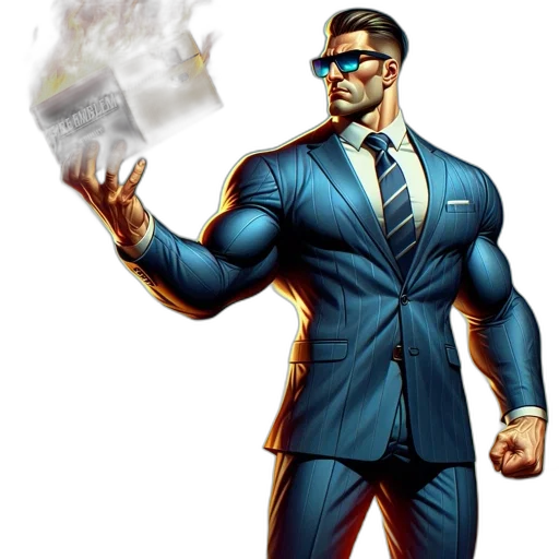 jacket, staff, comic book art, concept art transparent PNG cut-out