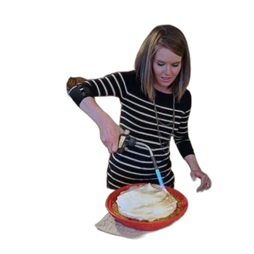 food, staff, woman, striped transparent PNG cut-out