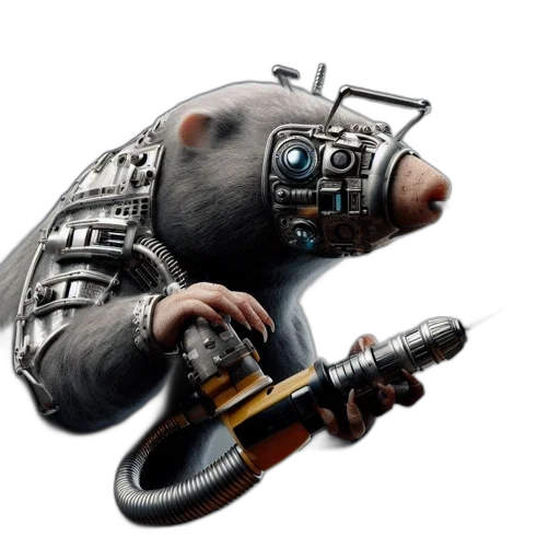 weapon, robot, staff, animal transparent PNG cut-out