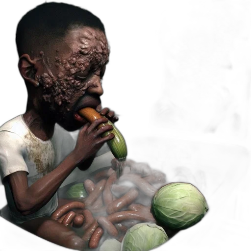 food, face, concept art, photorealistic transparent PNG cut-out