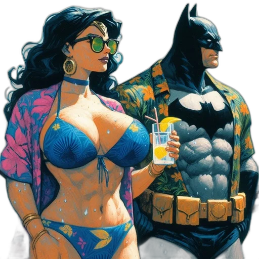 comic book art, concept art, fantasy art, cartoon transparent PNG cut-out
