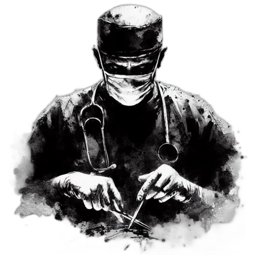 staff, mask, robot, comic book art transparent PNG cut-out