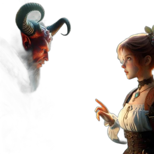 face, concept art, fantasy art, 3d render transparent PNG cut-out