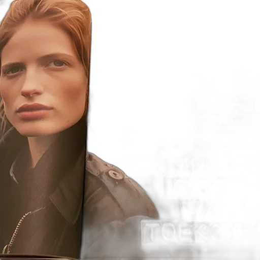 jacket, face, hair, photorealistic transparent PNG cut-out