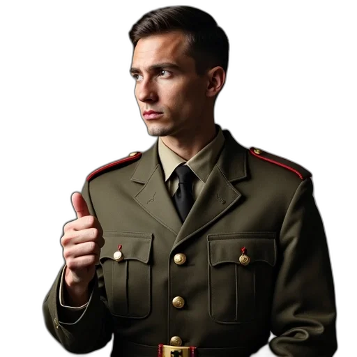 jacket, staff, face, weapon transparent PNG cut-out