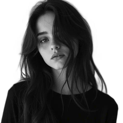 face, hair, dress, jacket transparent PNG cut-out