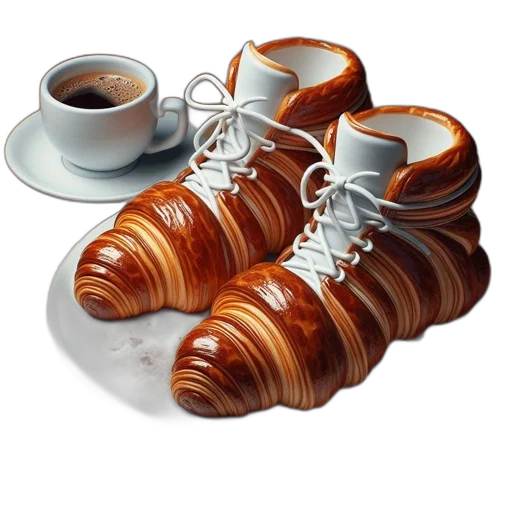 shoes, food, 3d render, photorealistic transparent PNG cut-out