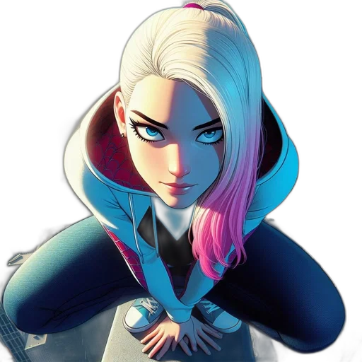 jacket, face, staff, comic book art transparent PNG cut-out