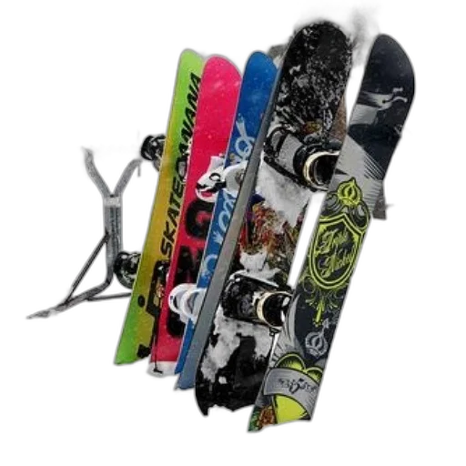 weapon, four, snowboards, different transparent PNG cut-out