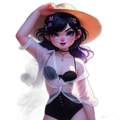 hat, dress, staff, concept art transparent PNG cut-out