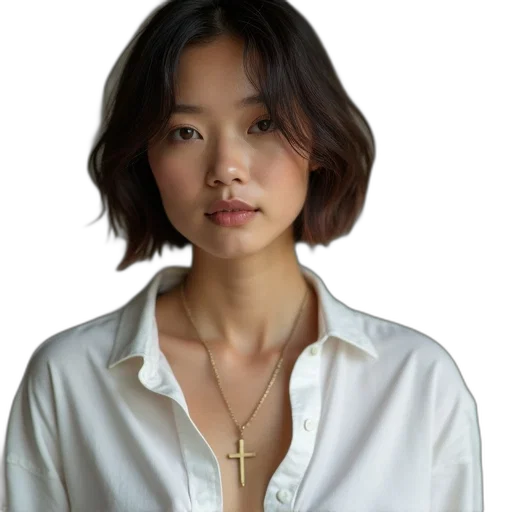 jewelry, face, staff, jacket transparent PNG cut-out