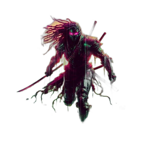 creature, hair, staff, mask transparent PNG cut-out