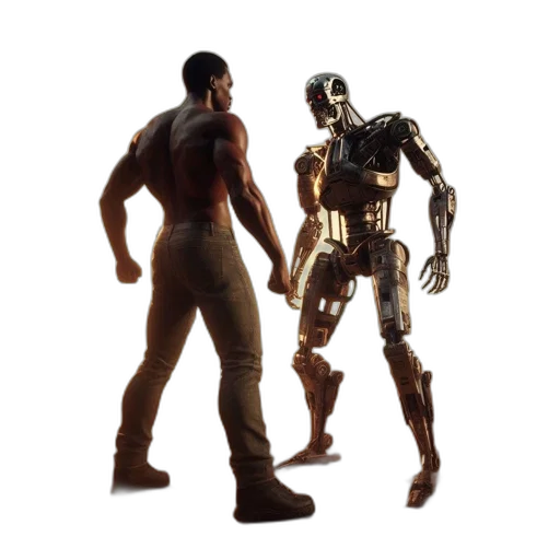 robot, concept art, 3d render, comic book art transparent PNG cut-out