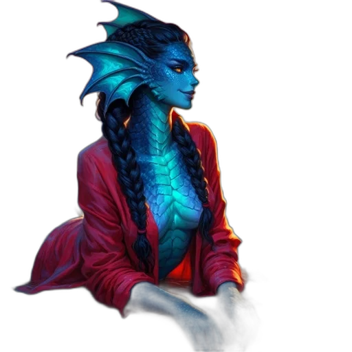 dragon, staff, creature, jacket transparent PNG cut-out