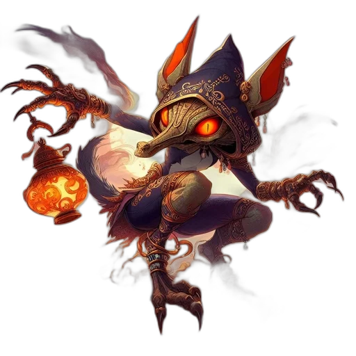 dragon, staff, creature, mask transparent PNG cut-out